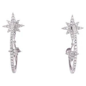Diamond Star Hoop Earrings