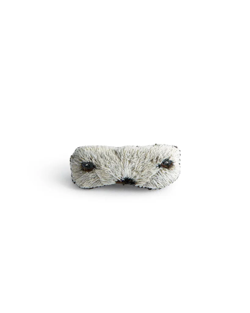 Embroidered Eye Brooch - Polar Bear