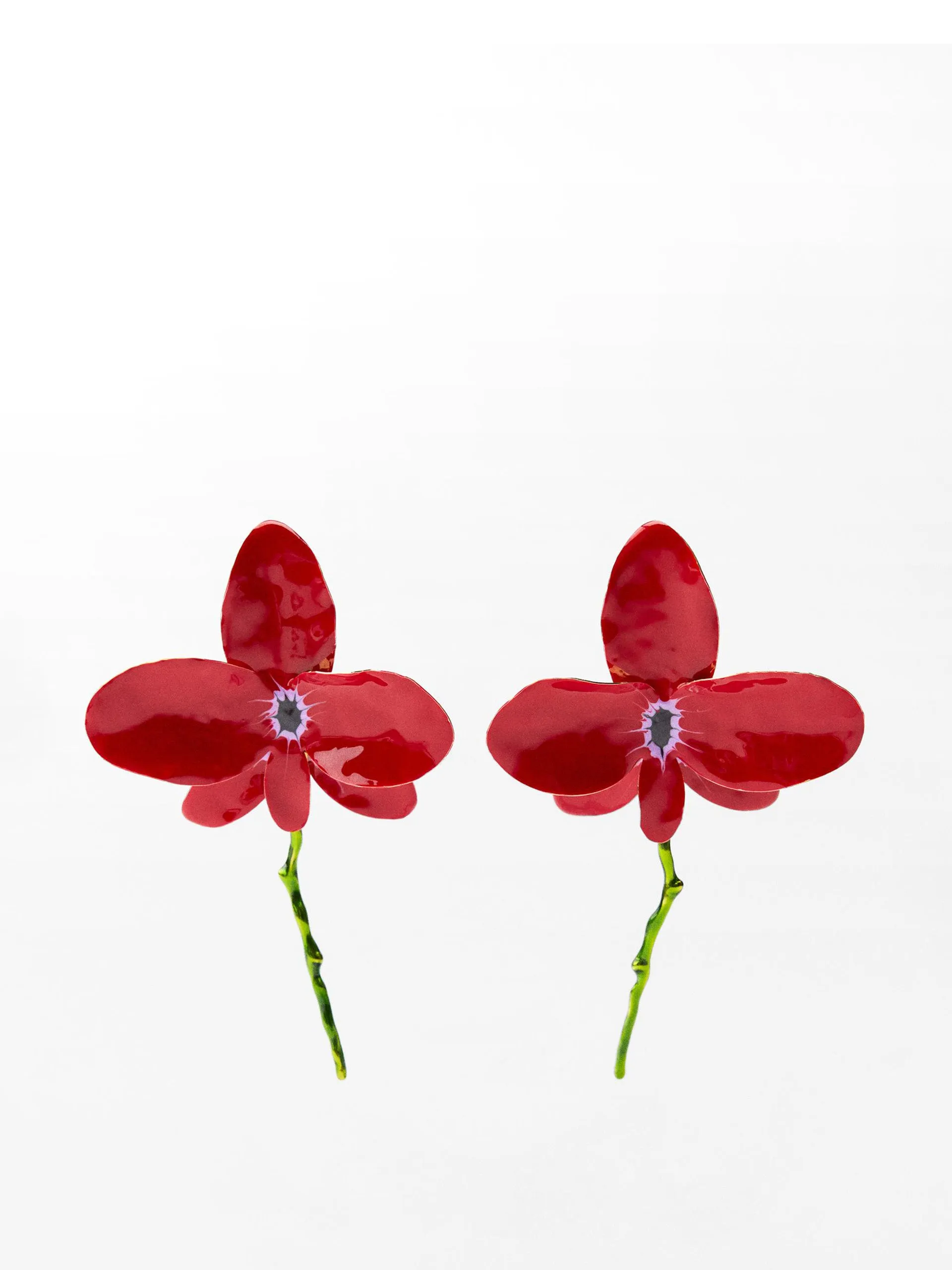 Enamelled floral earrings