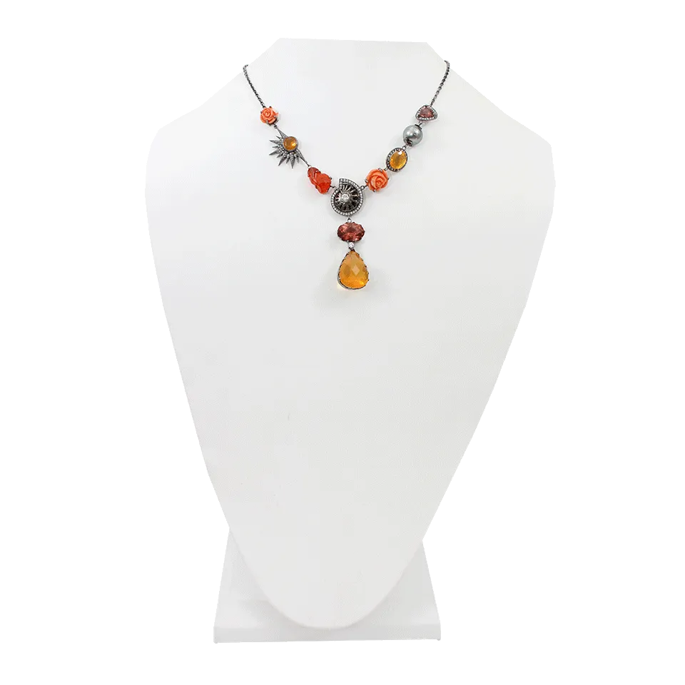 Fire Opal Pink Tourmaline Necklace