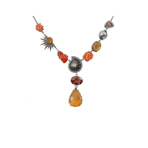 Fire Opal Pink Tourmaline Necklace