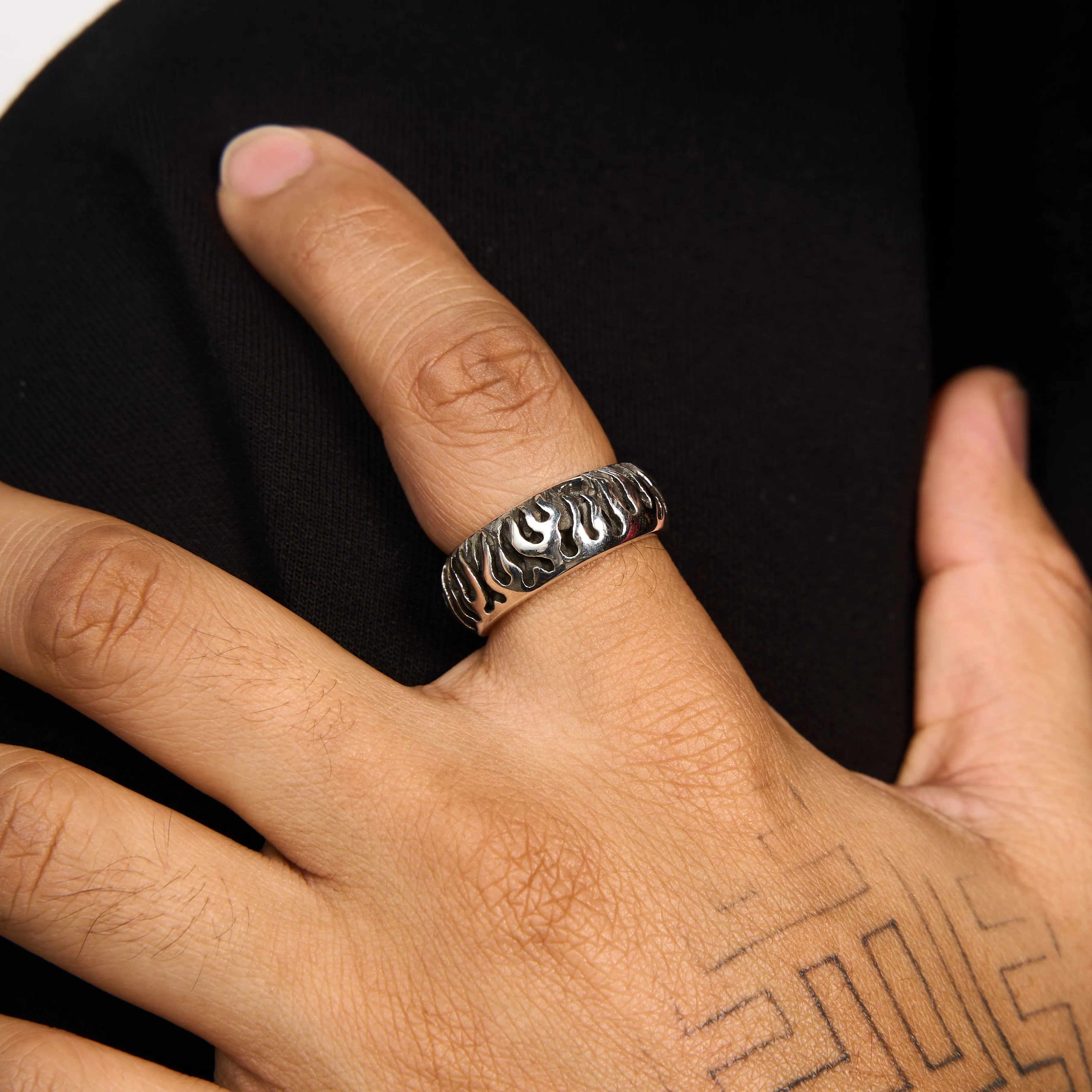 Flame Band Ring - Silver925