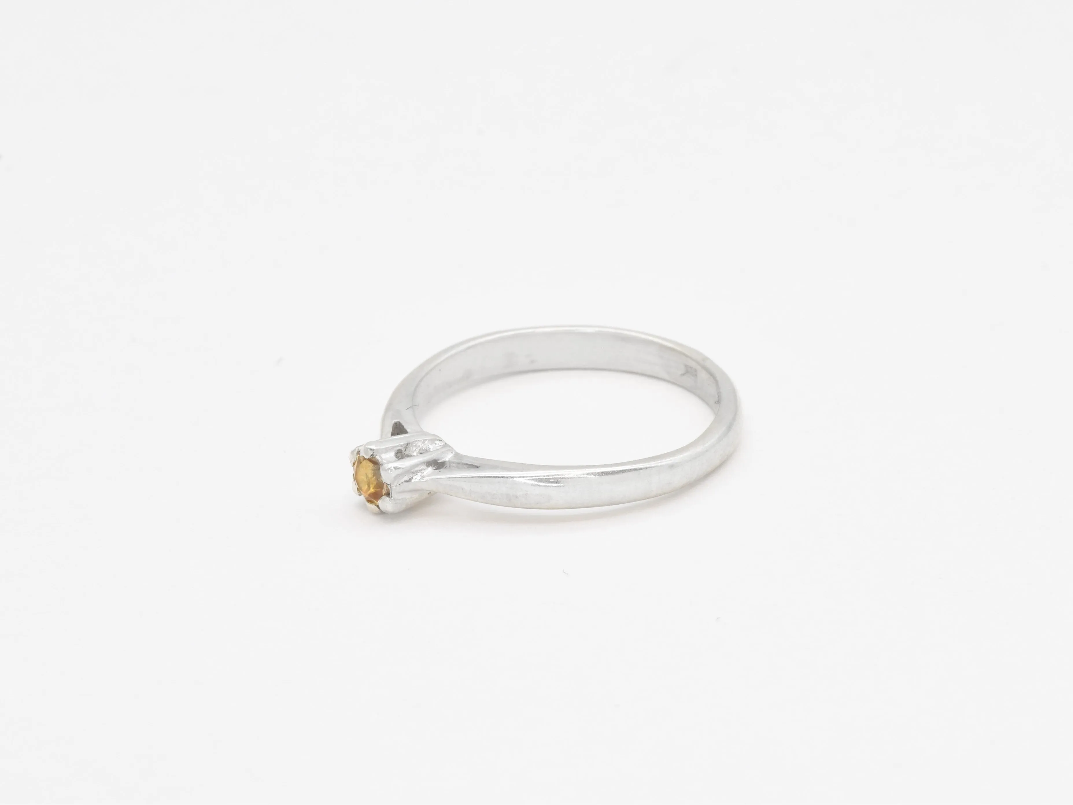 Genuine Citrine Ring - Yellow Silver Ring - November Birthstone Ring
