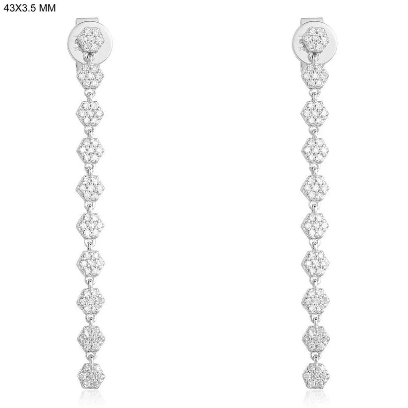 Glistening Drops Diamond Halo Earrings