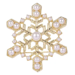 Gold Snowflake Brooch