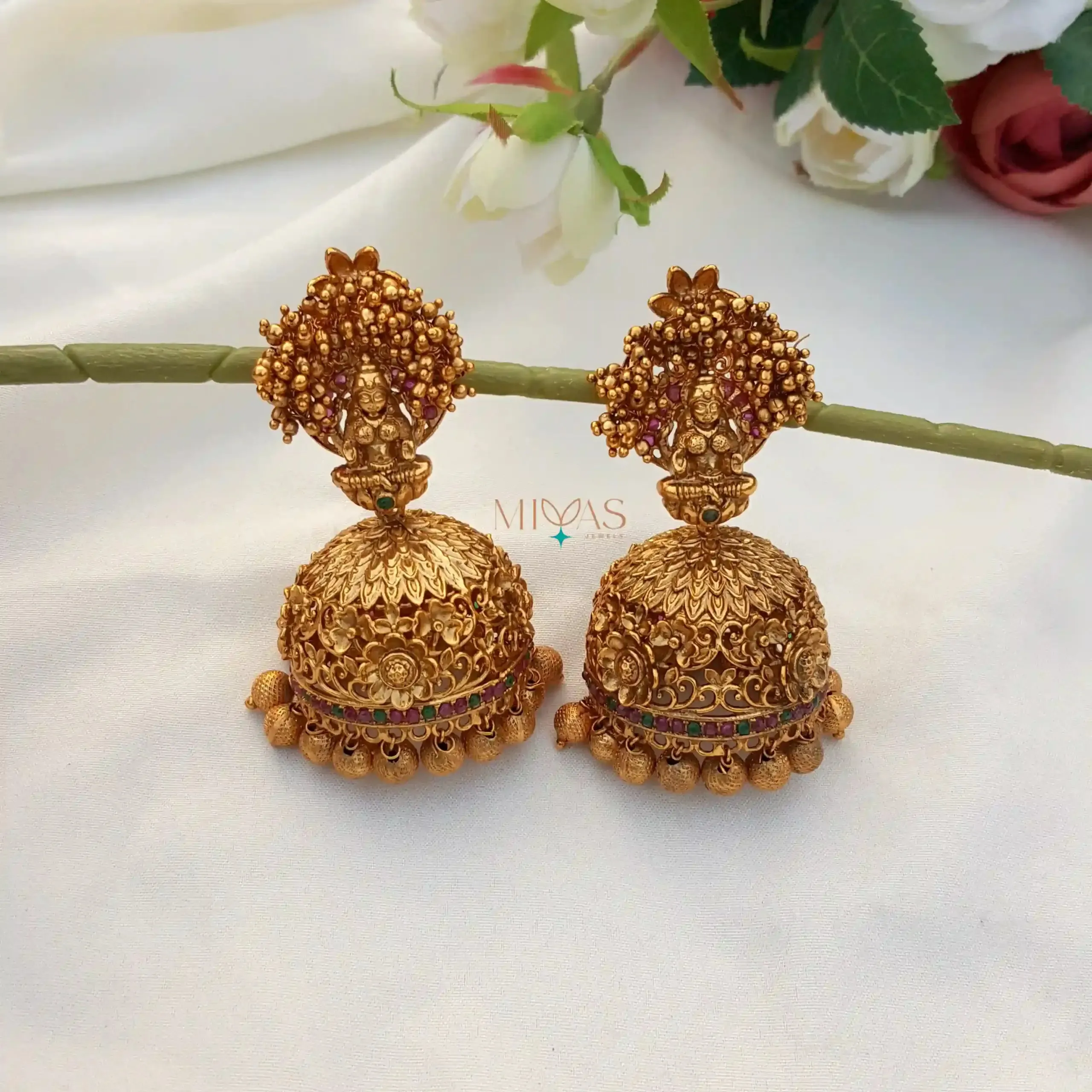 Gorgeous Lakshmi Motifs Long Haram-Multi