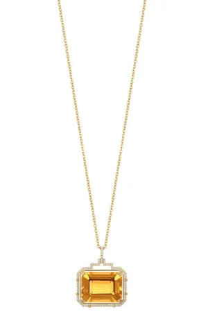 Gossip Citrine Diamond Pendant Necklace