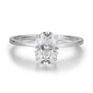 Hidden Ruby Heart Oval Moissanite Ring