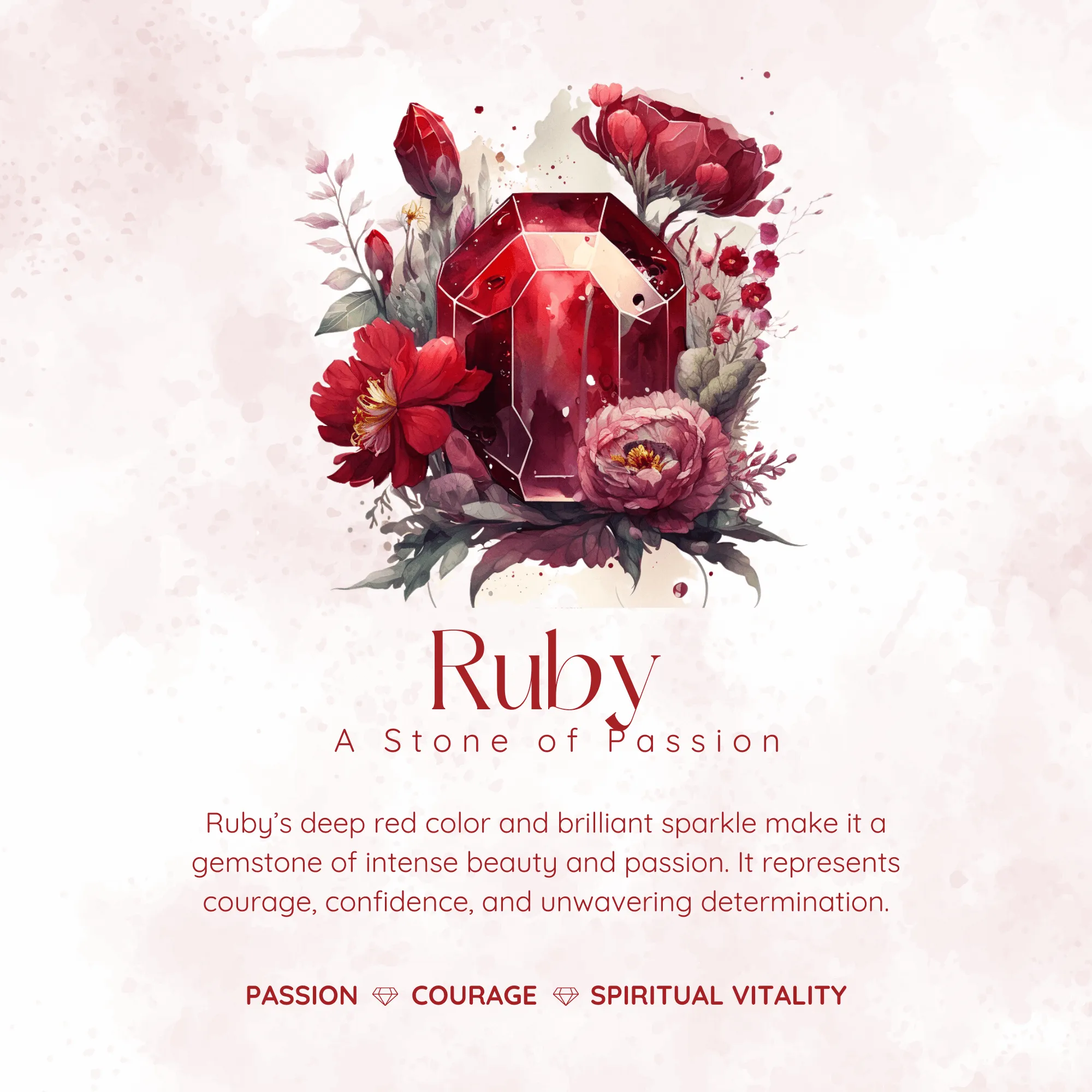 Hidden Ruby Heart Oval Moissanite Ring