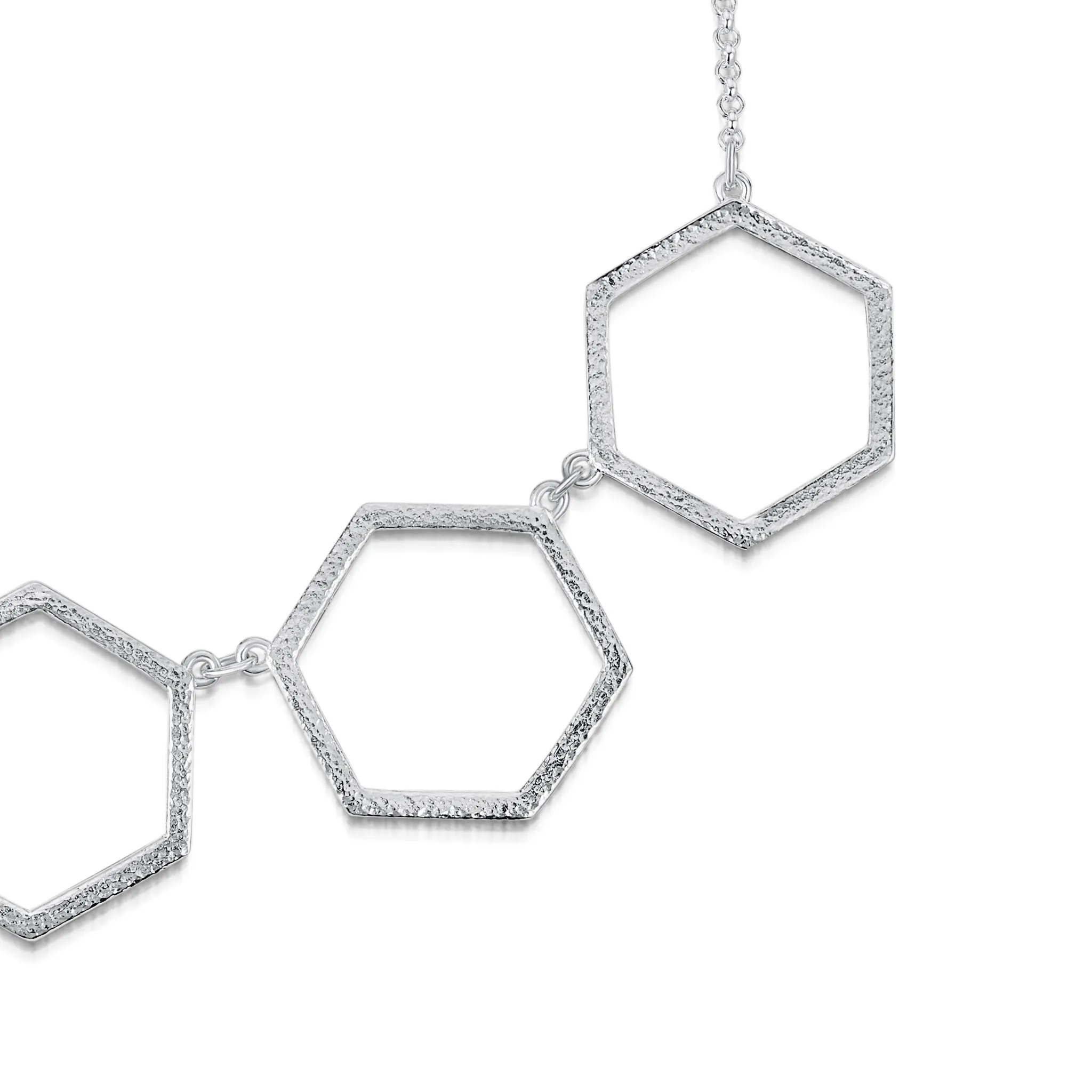 Honeycomb 5-link Necklace in Sterling Silver