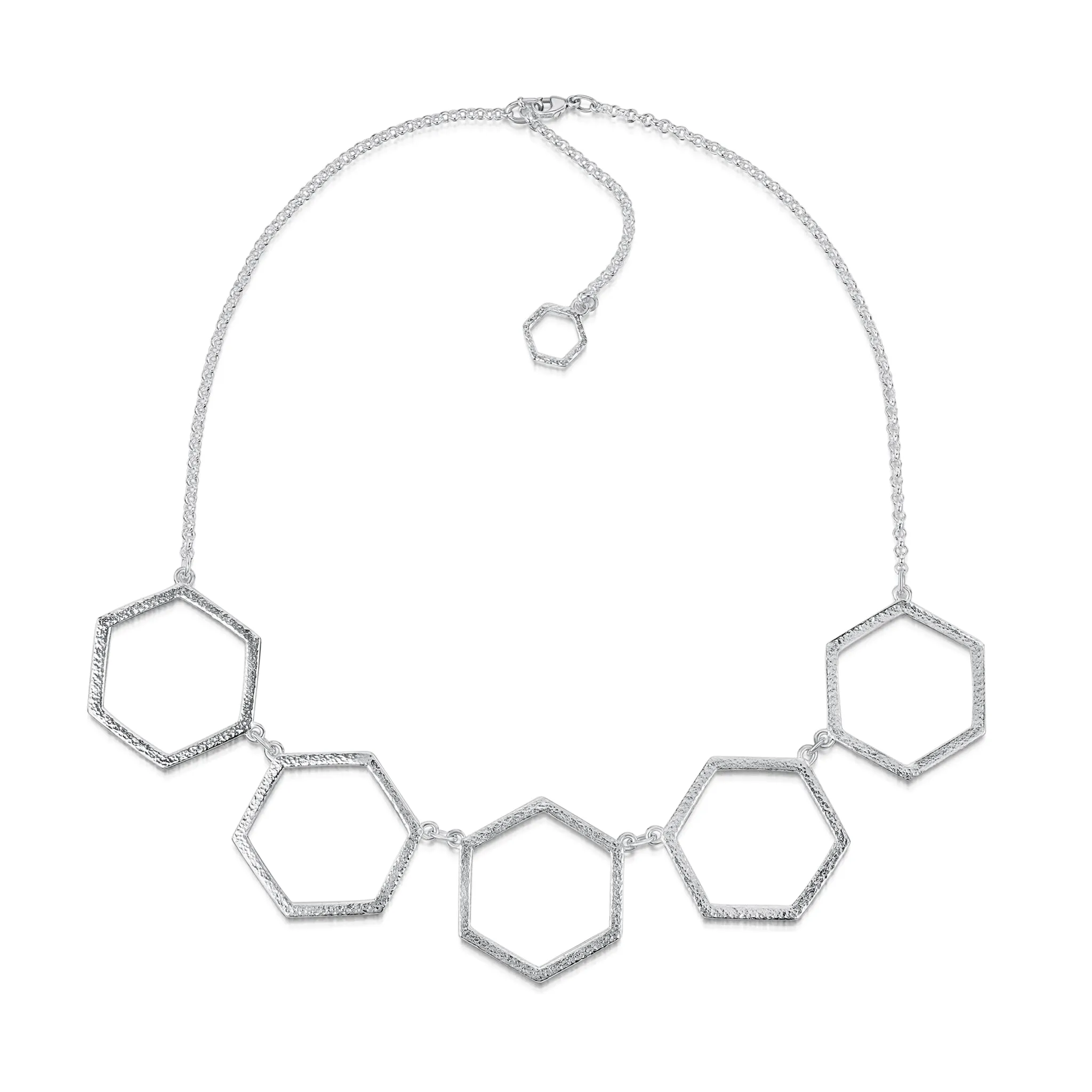 Honeycomb 5-link Necklace in Sterling Silver