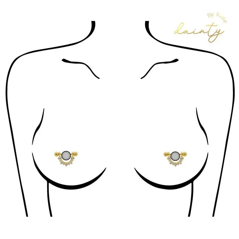 Honolulu CZ Nipple Piercing