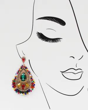 Jumbo Faceted Stone Night Earrings