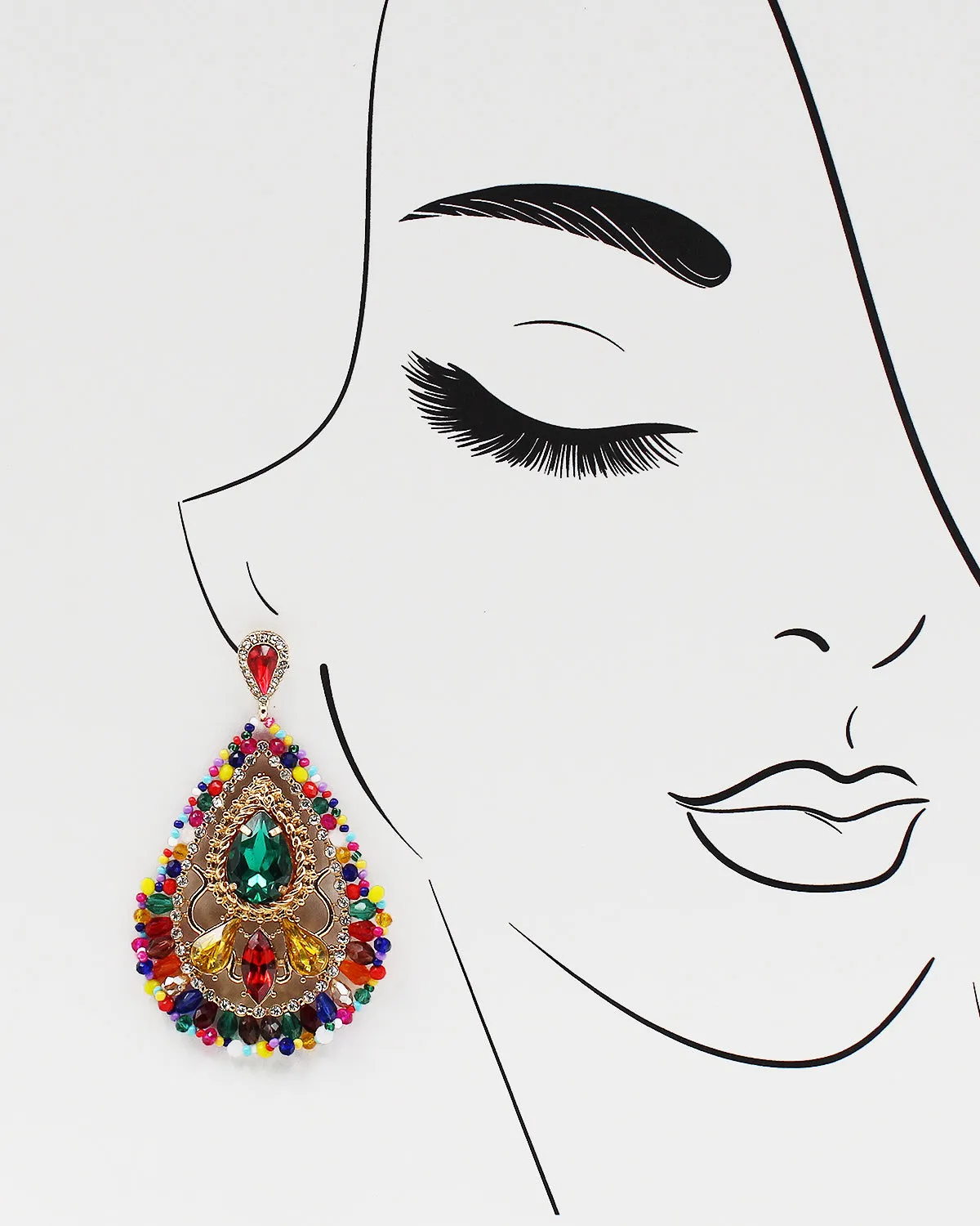 Jumbo Faceted Stone Night Earrings