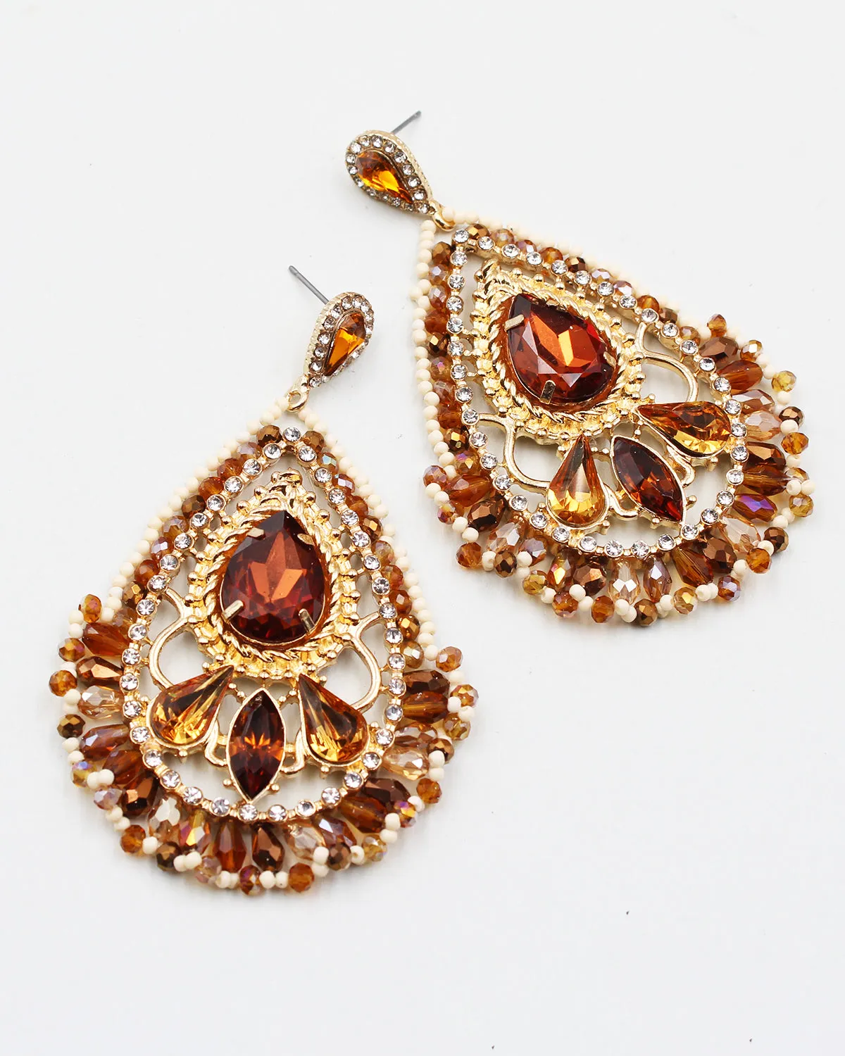 Jumbo Faceted Stone Night Earrings