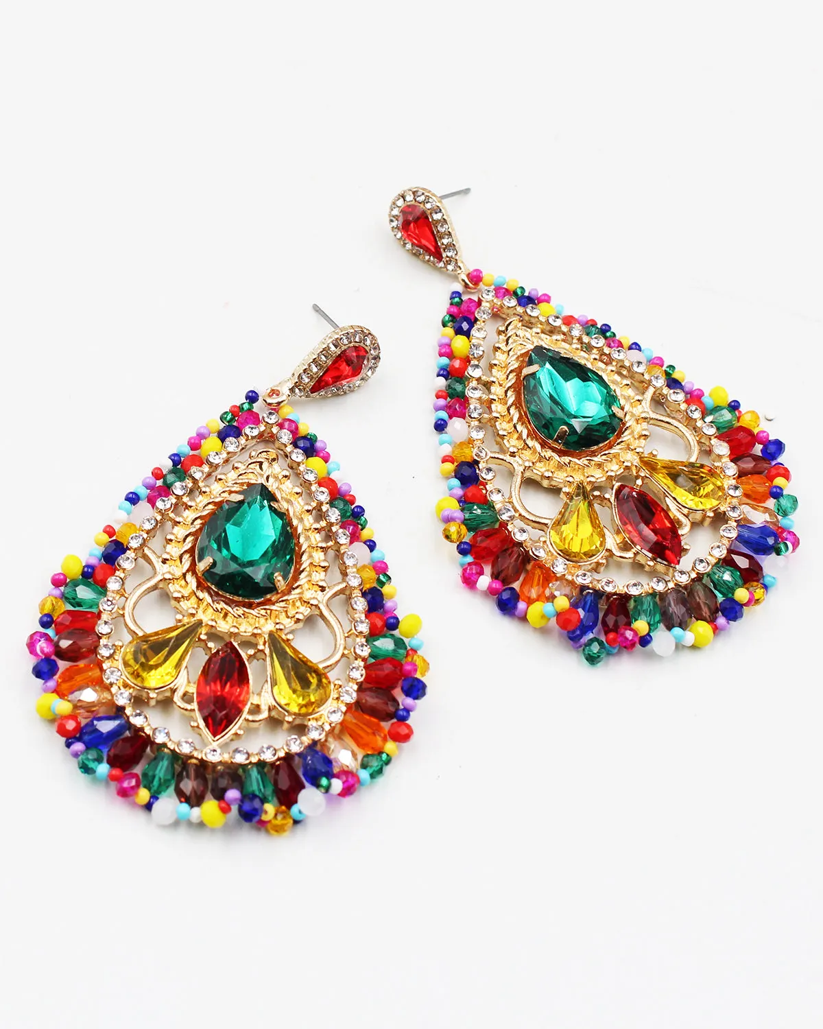 Jumbo Faceted Stone Night Earrings