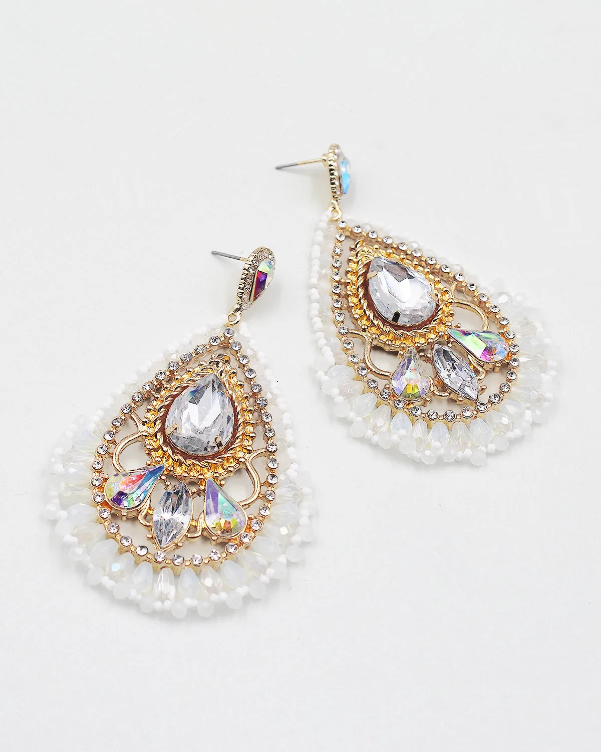 Jumbo Faceted Stone Night Earrings