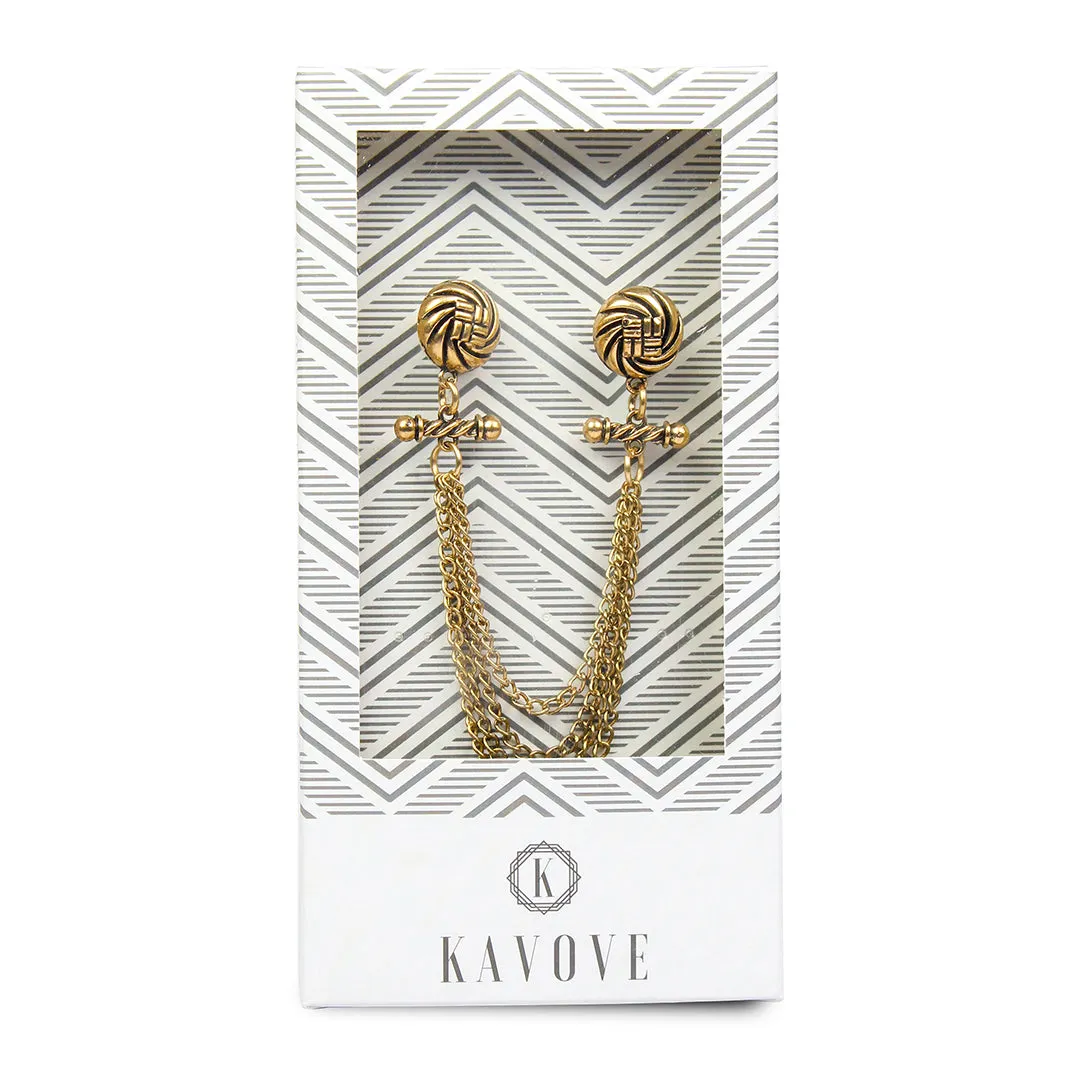 Kavove Twin Hoops Golden Colour Brooch