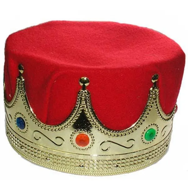 King's Costume Crown Gold with Red Insert