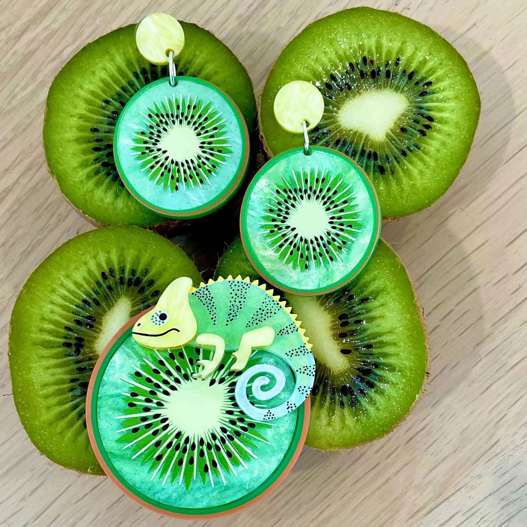 Kiwi 🥝 fruit - Brooch - Set of 4