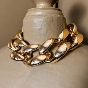 'Korinna' oversized shiny link choker necklace