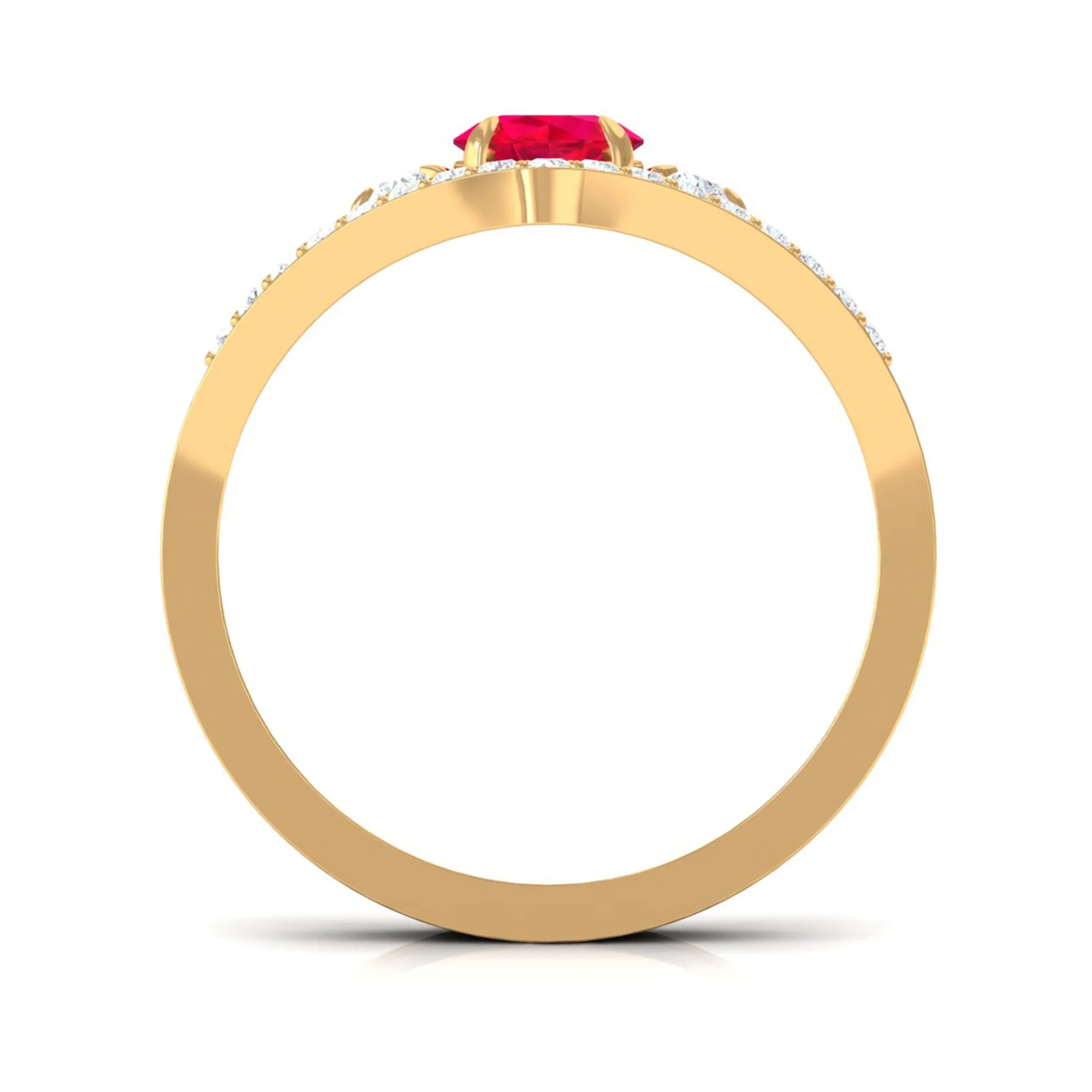 Lab-Created Ruby and Diamond Enhancer Ring Set