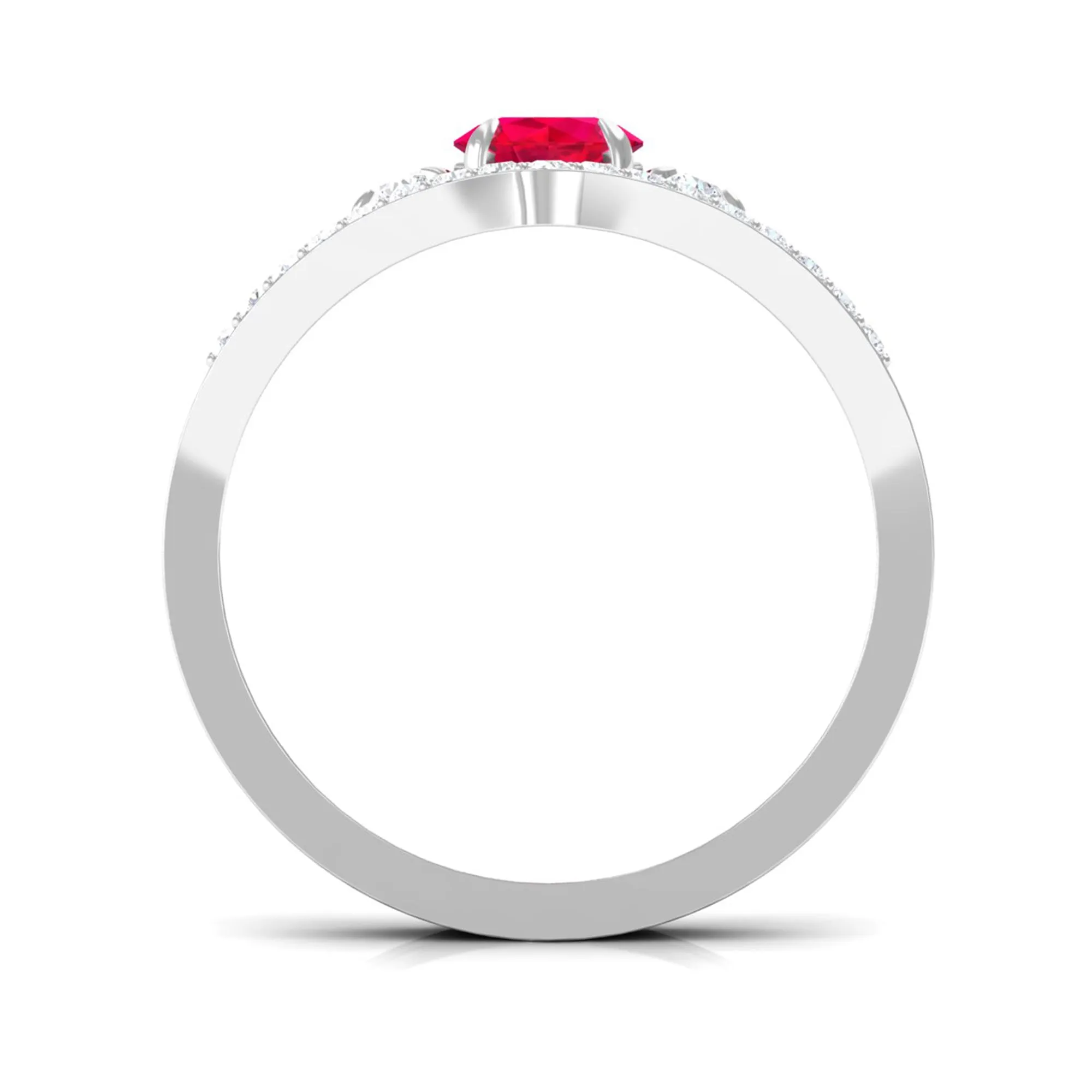 Lab-Created Ruby and Diamond Enhancer Ring Set