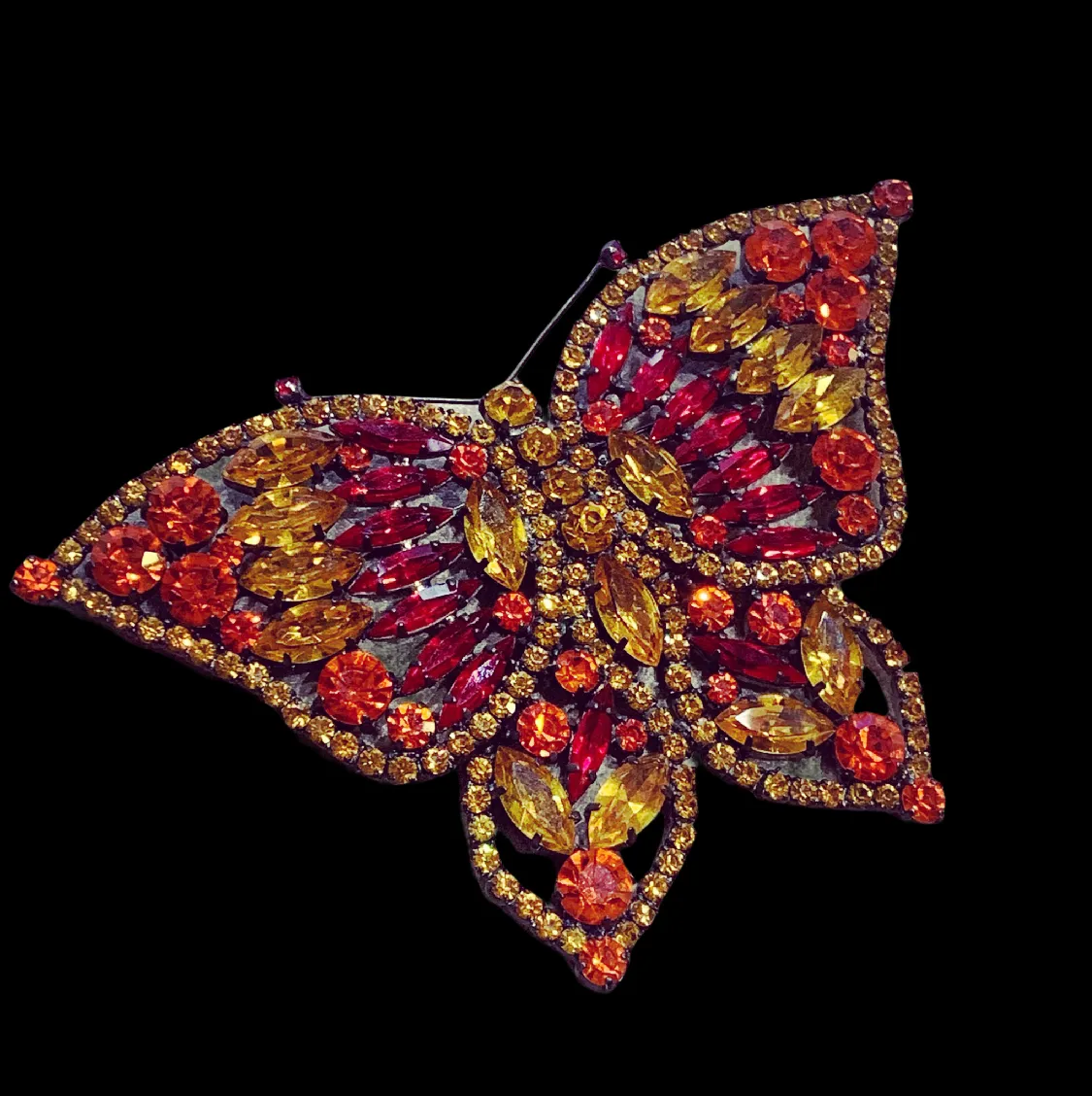 Large statement amber butterfly brooch by Cristobal