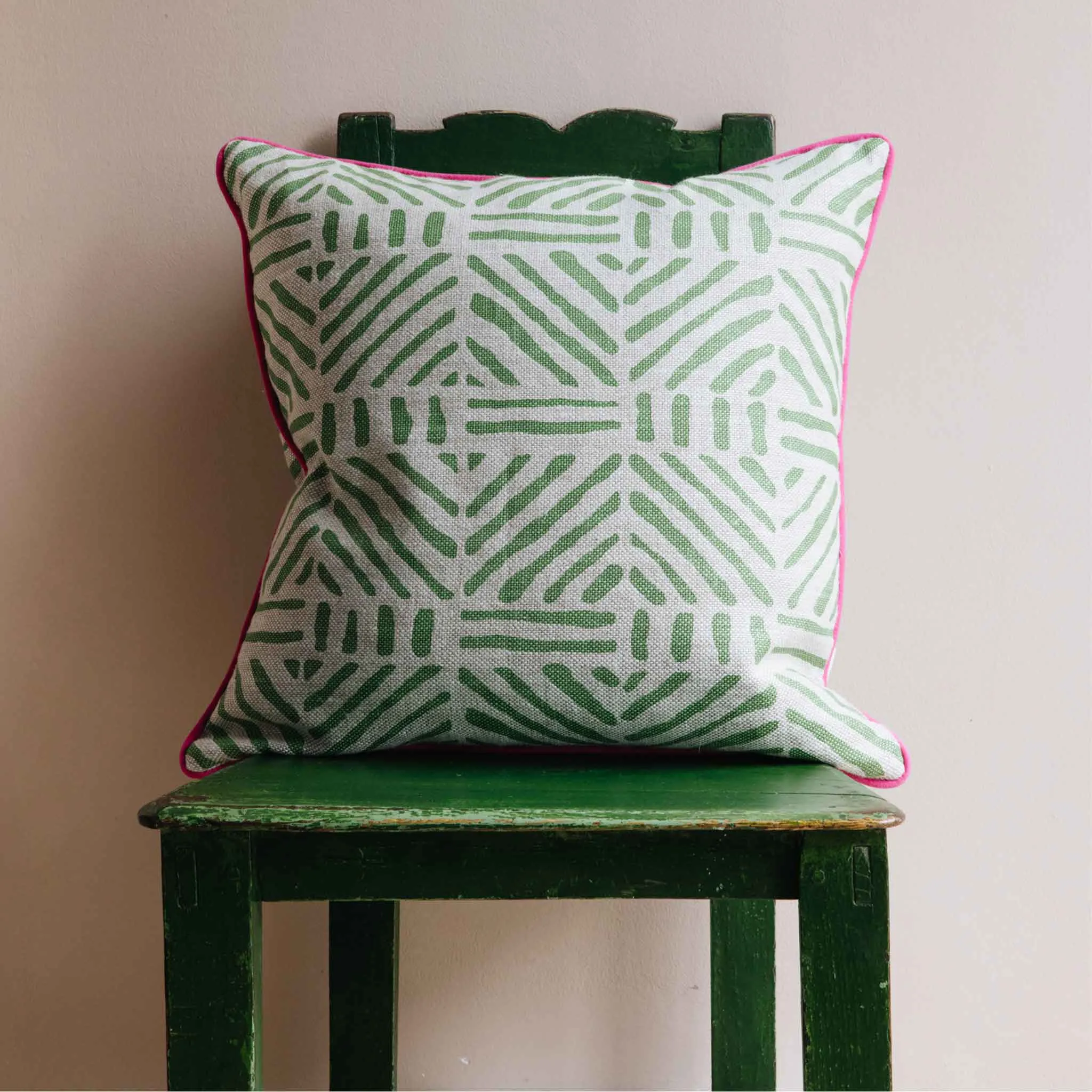 Linwood Lime Square Cushion