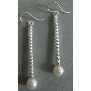 Long Modern Twist Earrings ER06SS by Richelle Leigh