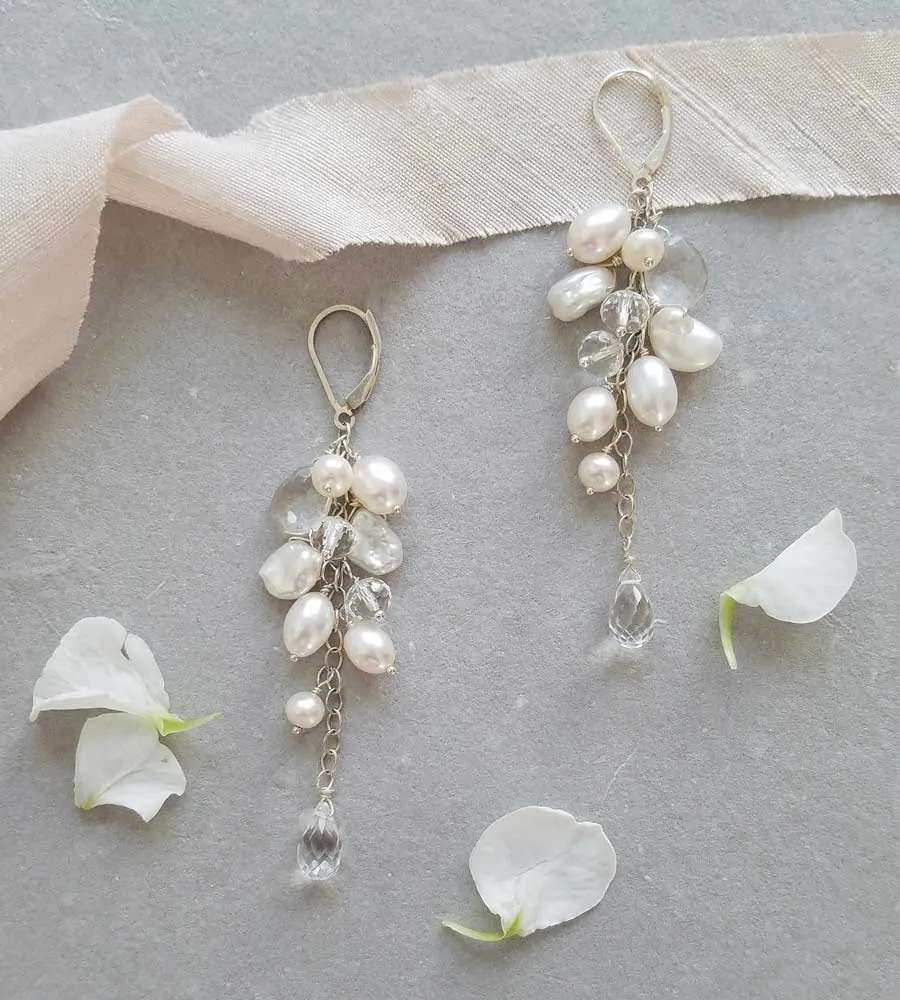 Lori Ann Pearl & Rock Quartz Earrings