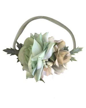 Luxe Floral Headband - Mist   Champagne