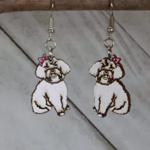Maltipoo Wooden Dangle Earrings by Cate's Concepts, LLC