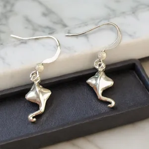 Manta Ray Sterling Silver dangle earrings