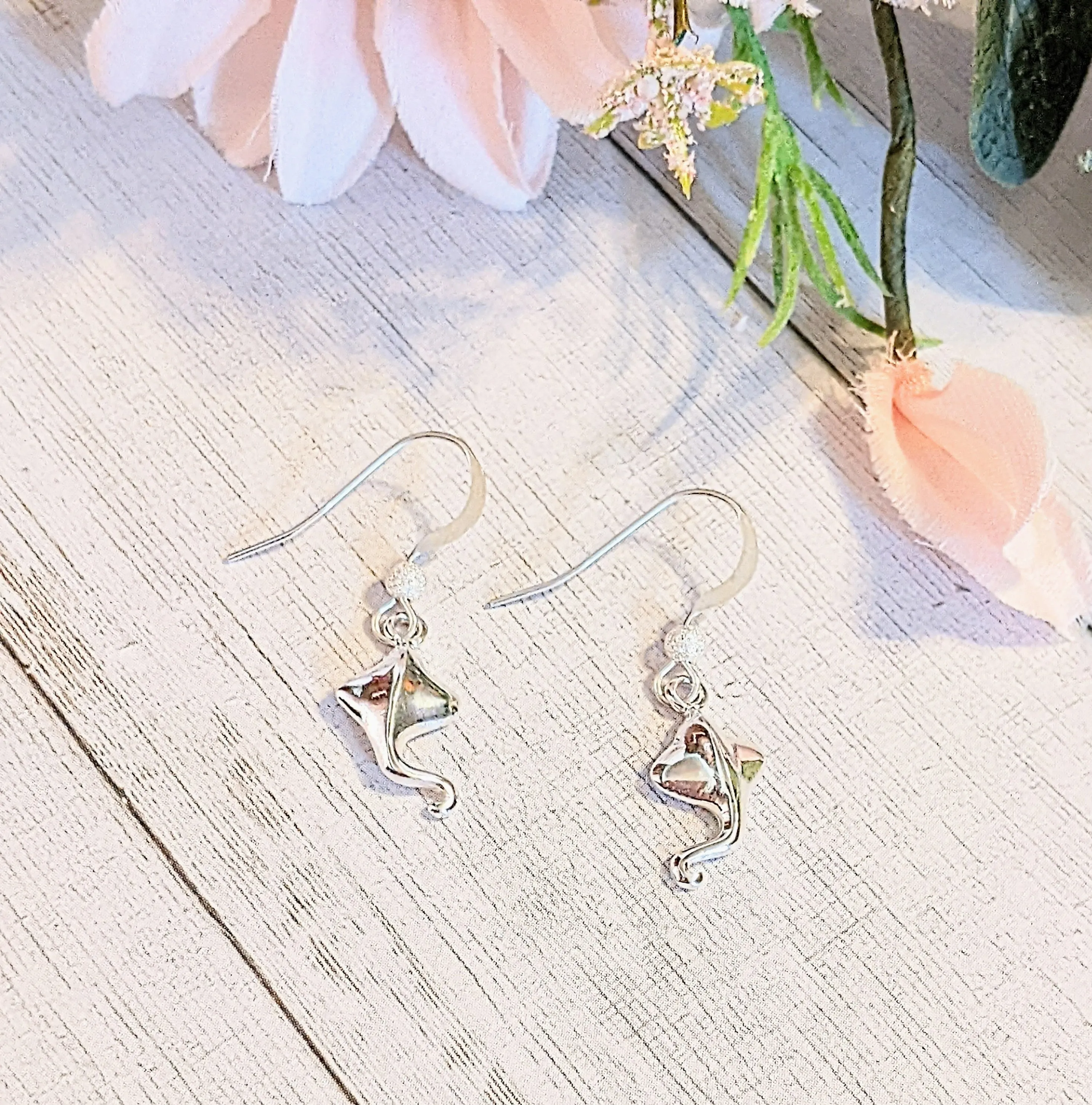 Manta Ray Sterling Silver dangle earrings