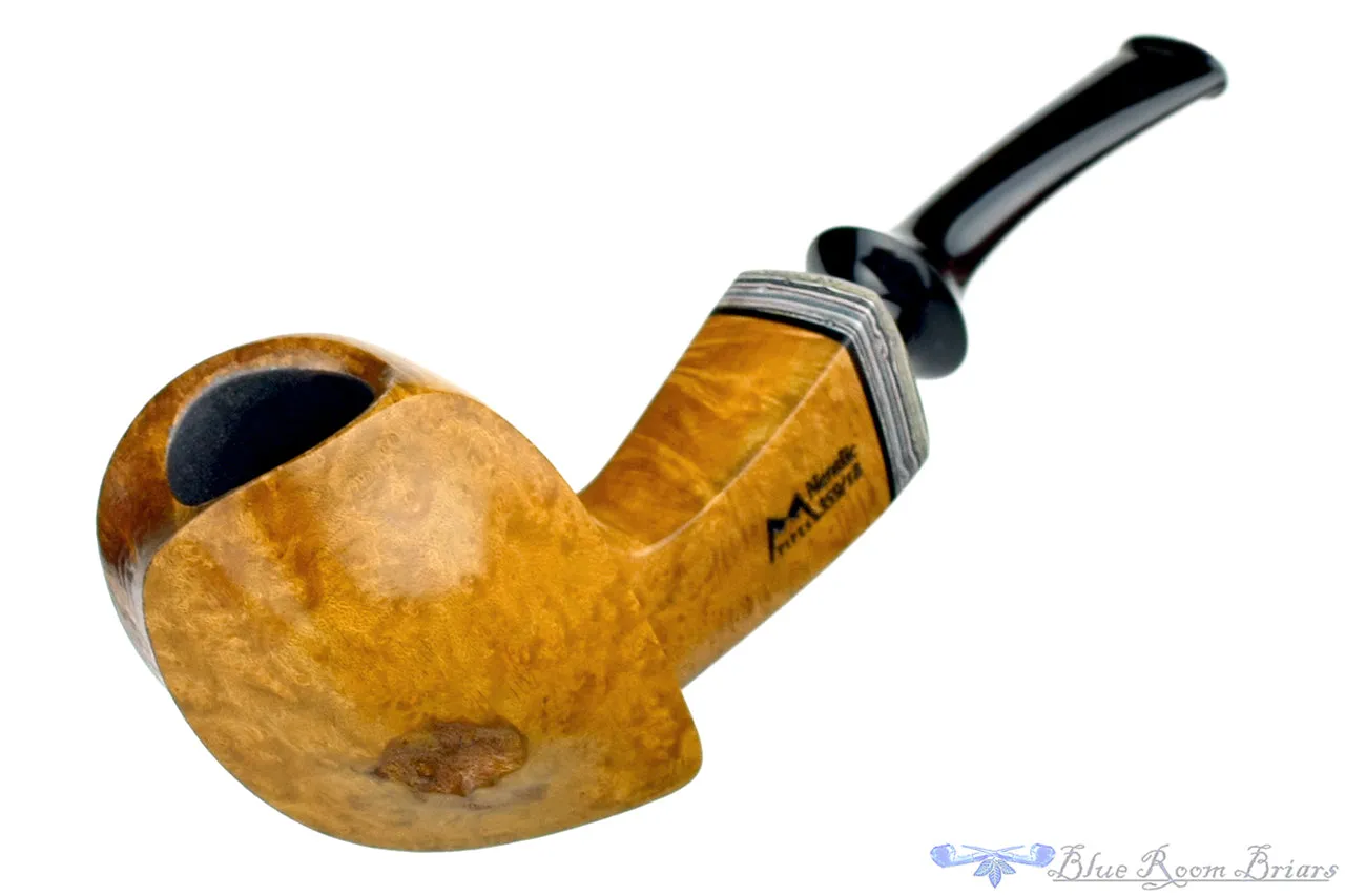 Marinko Neralić Pipe Partial Sandblast Blowfish with Fordite