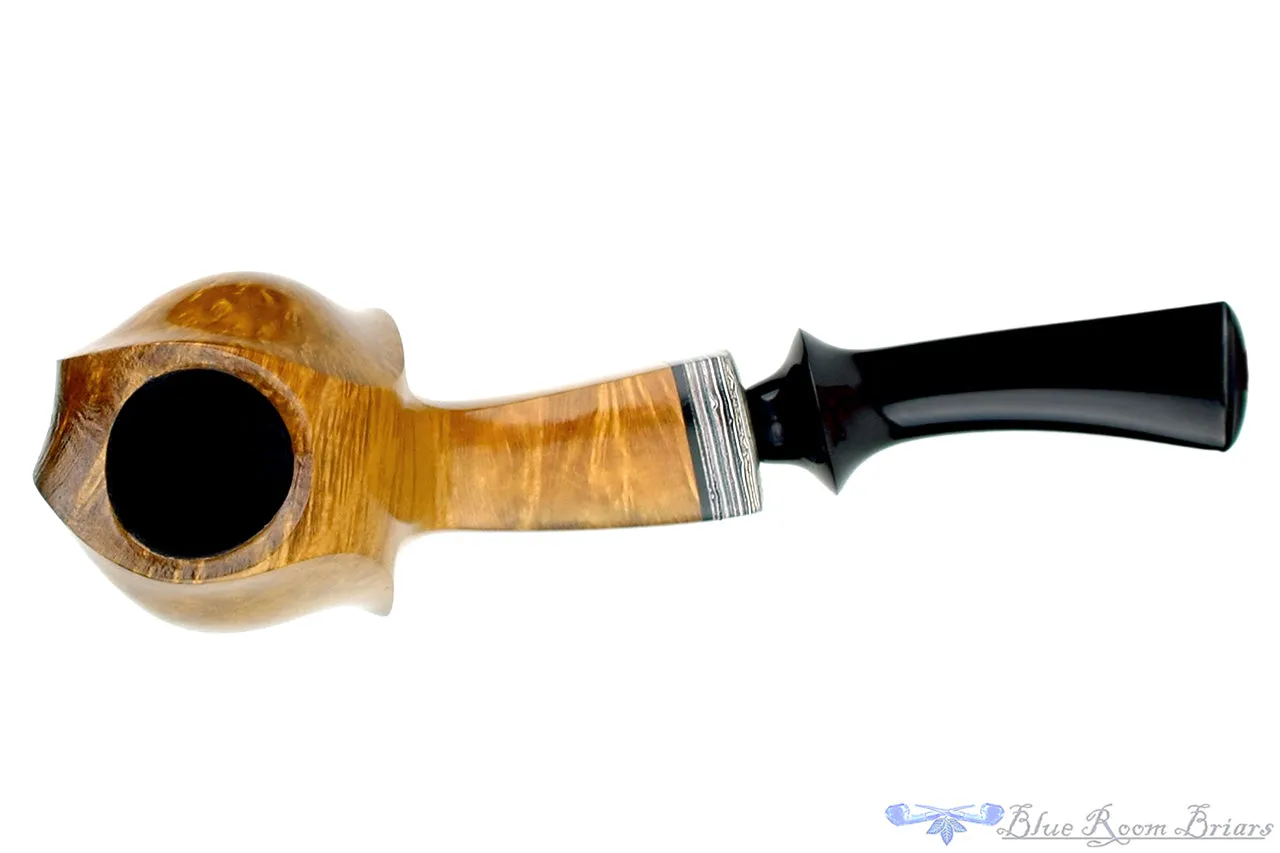 Marinko Neralić Pipe Partial Sandblast Blowfish with Fordite