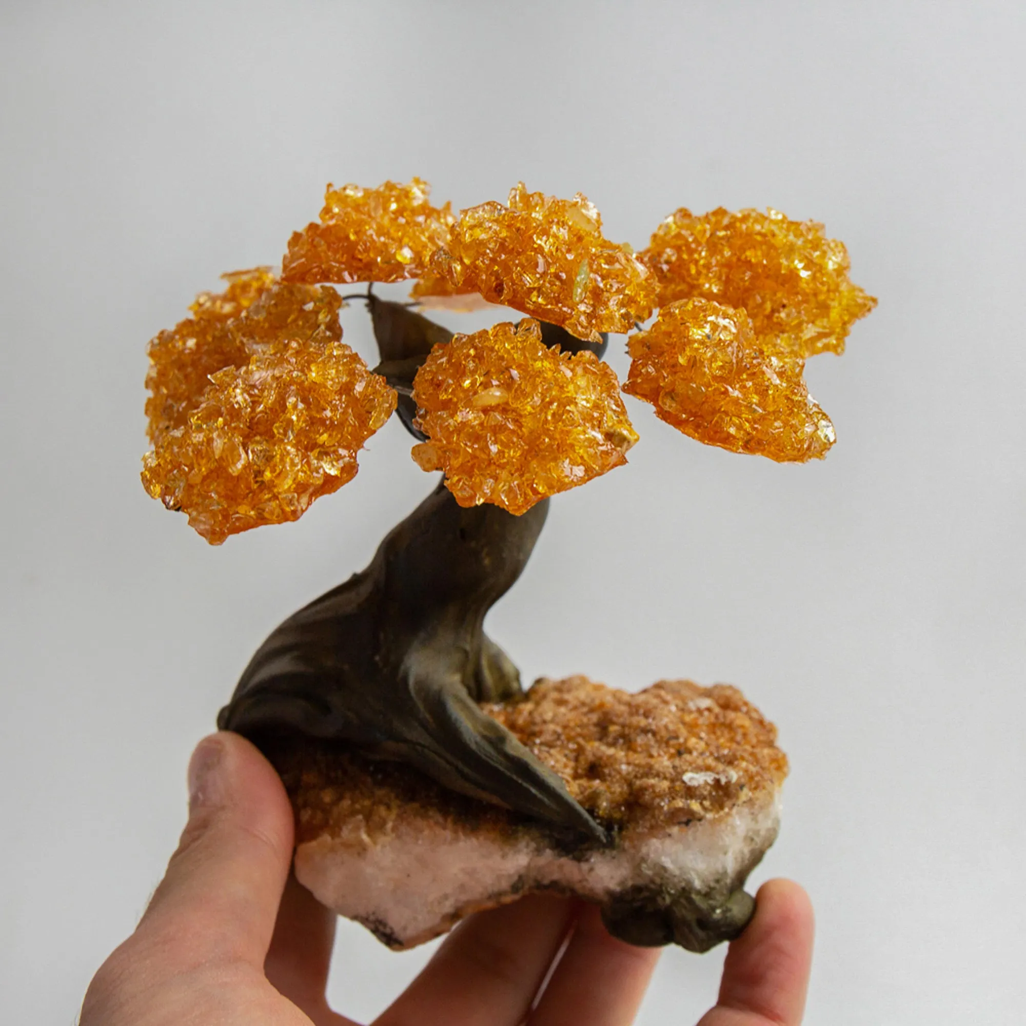 Medium - Genuine Citrine Clustered Gemstone Tree on Citrine Matrix (The Calming Tree)