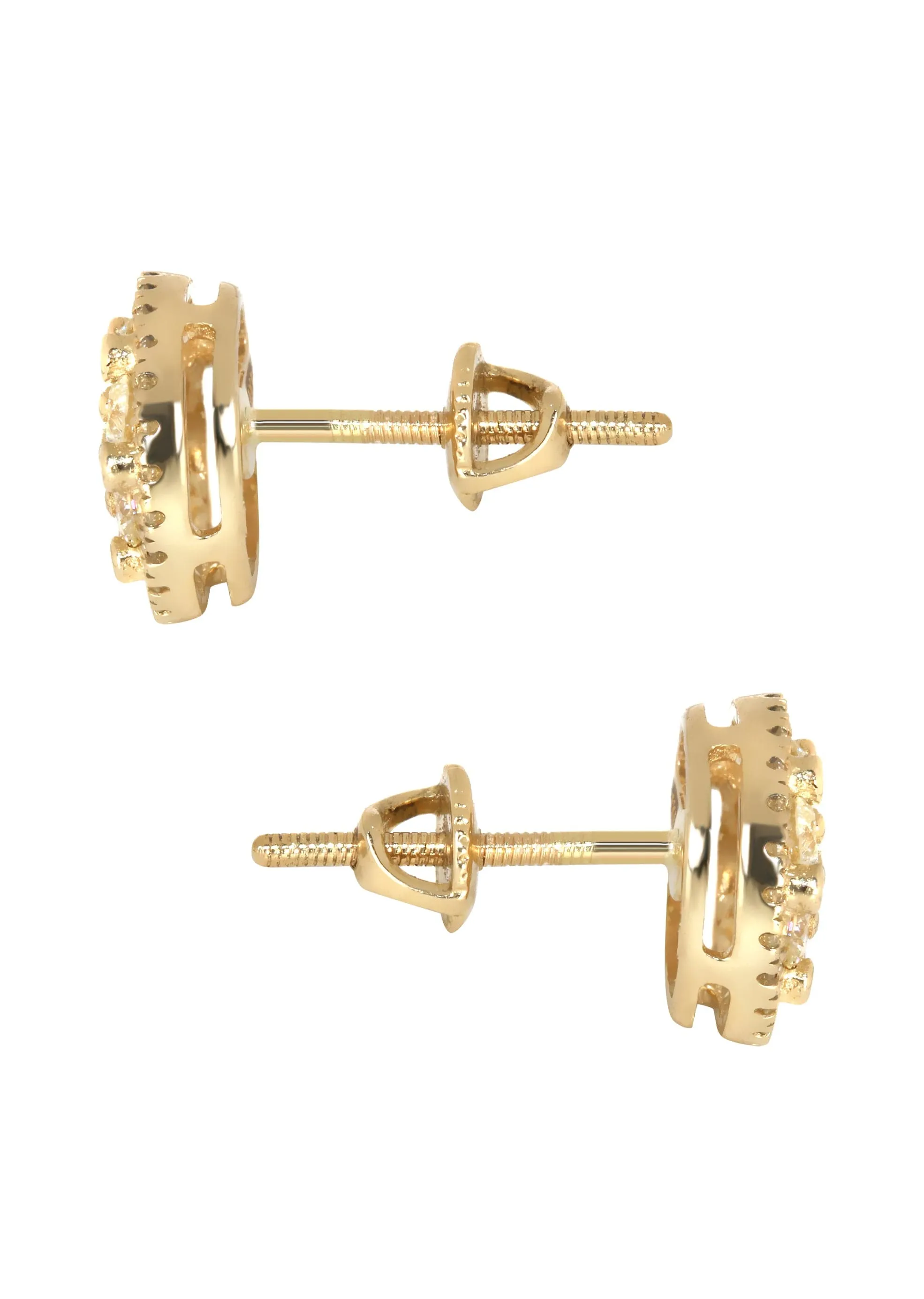 Mens Stud Diamond Earrings | 1.09 Carats 14K Yellow Gold