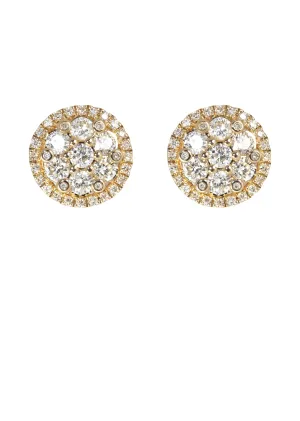 Mens Stud Diamond Earrings | 1.09 Carats 14K Yellow Gold
