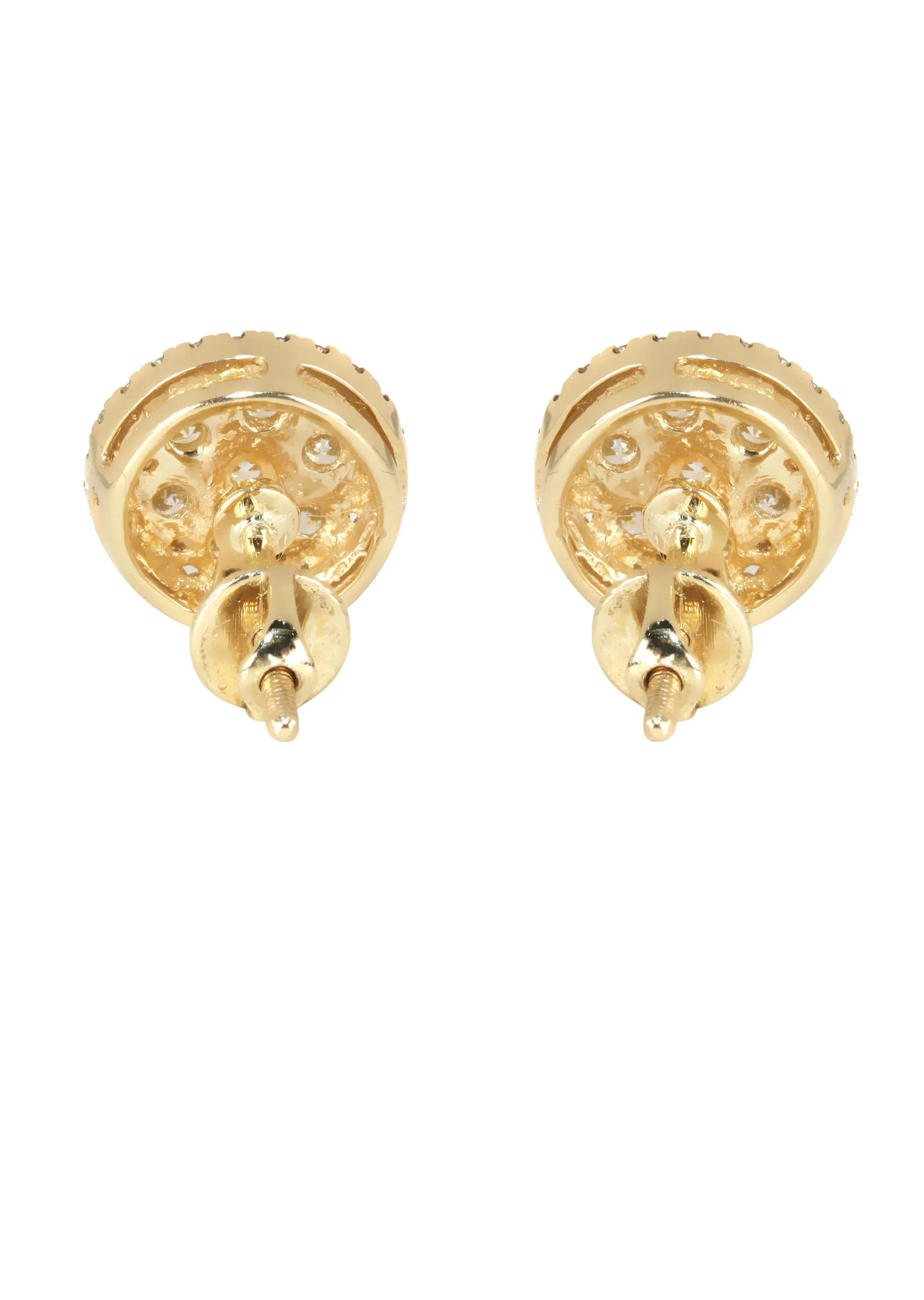 Mens Stud Diamond Earrings | 1.09 Carats 14K Yellow Gold