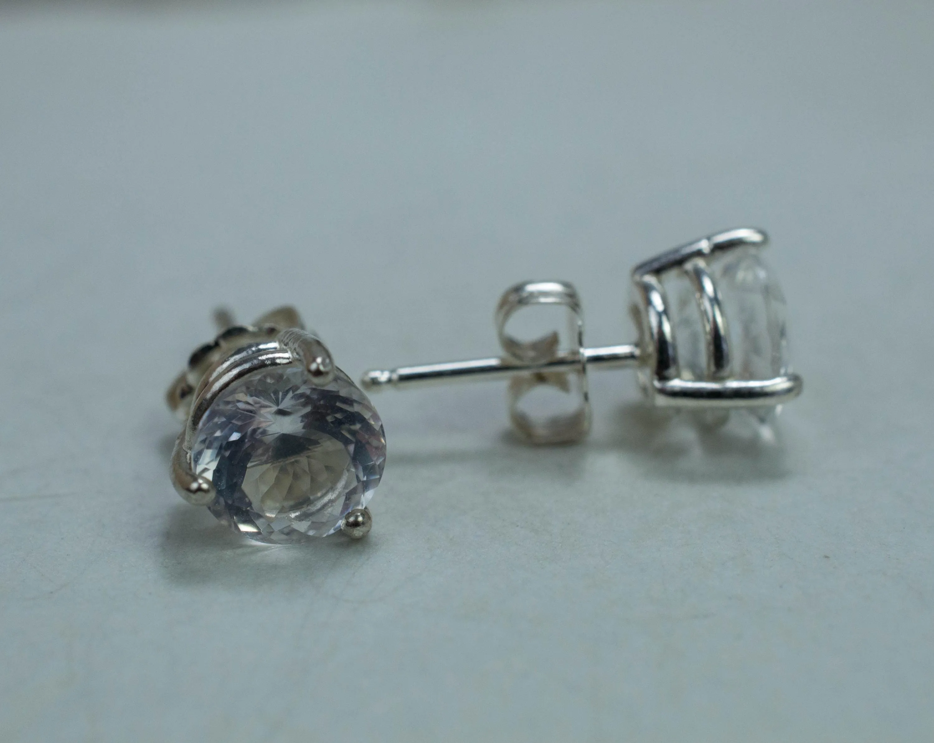 Moon Quartz Earrings, Genuine Untreated Brazilian Quartz; 2.430cts
