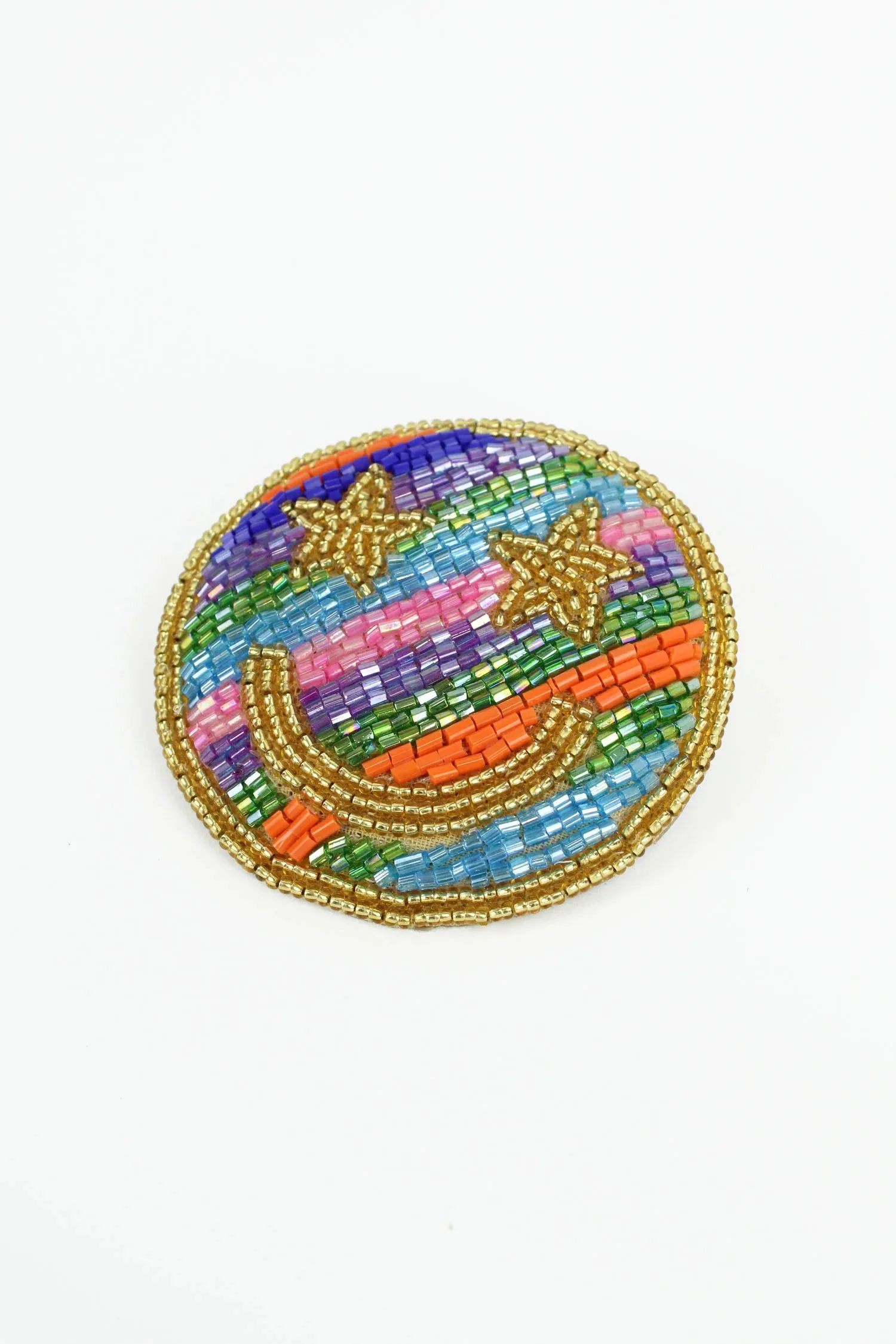My Doris - Beaded Smile Face Brooch