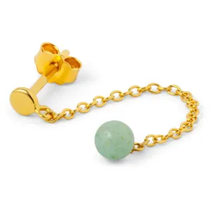 Natural Stone Chain earring 1 pcs - Light Green