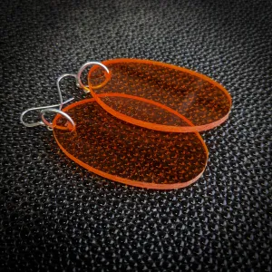 Orange Oval Dangle Earrings