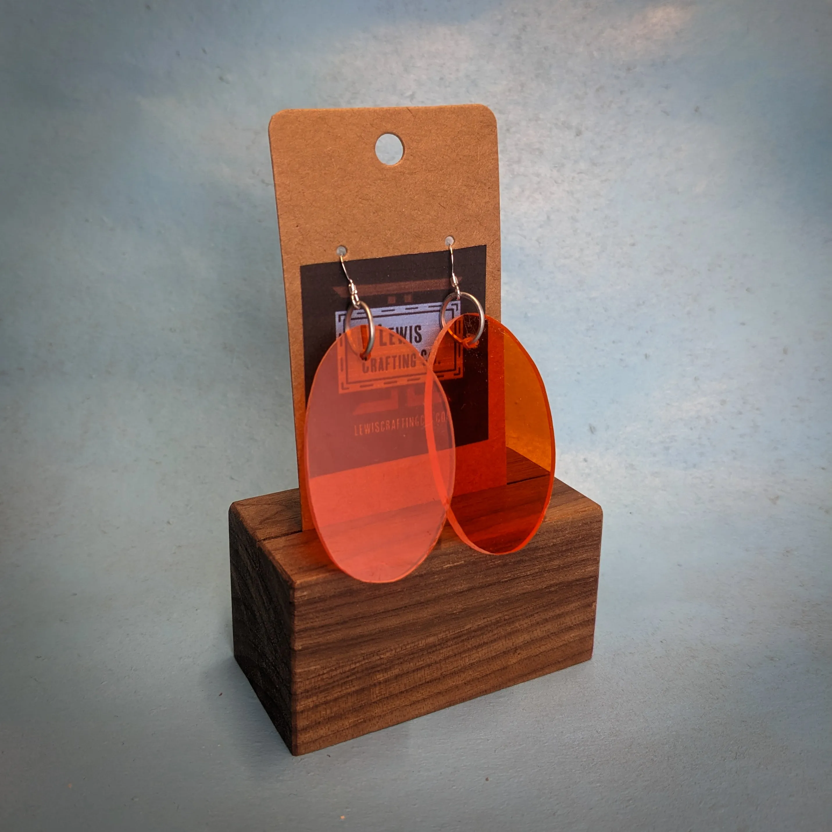 Orange Oval Dangle Earrings