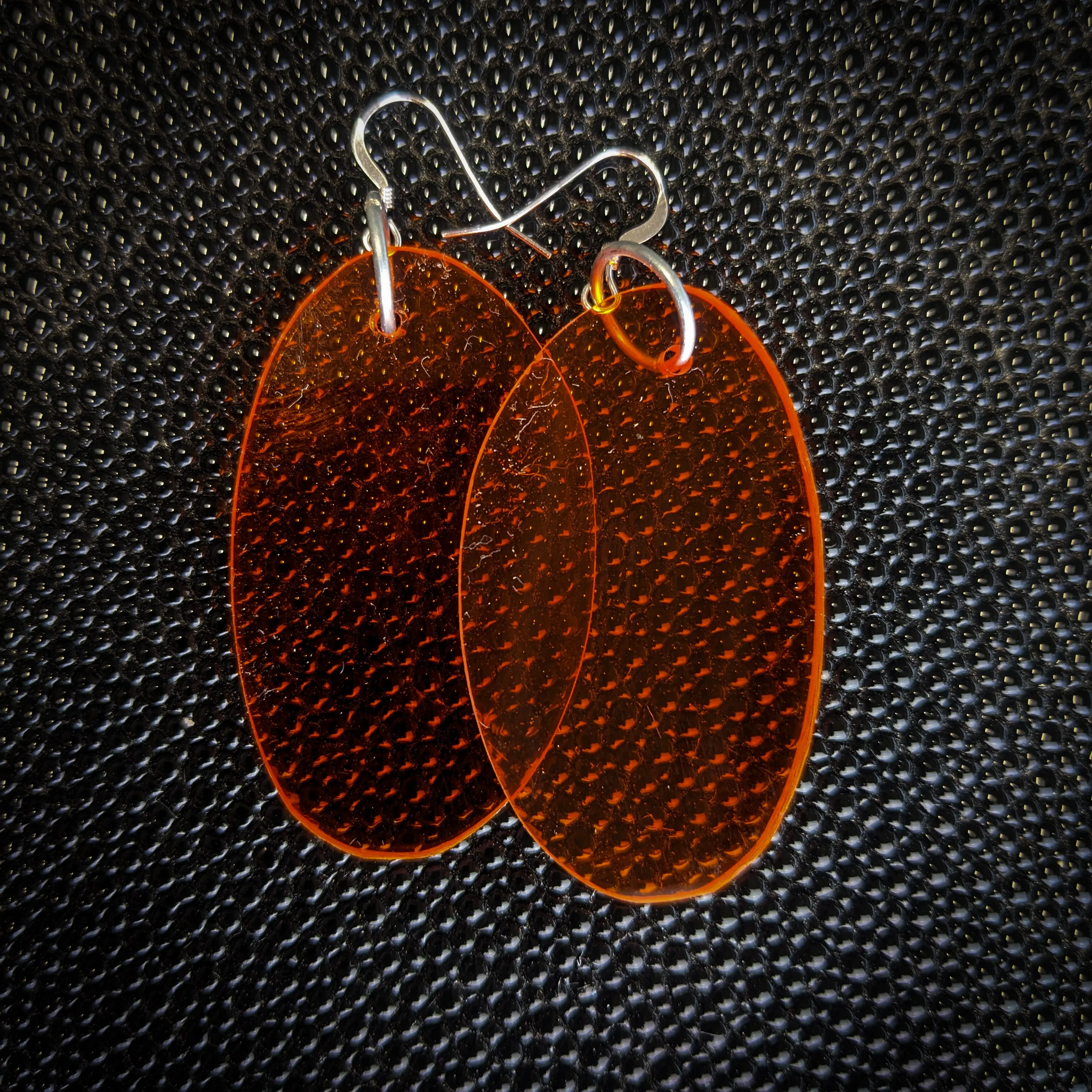 Orange Oval Dangle Earrings