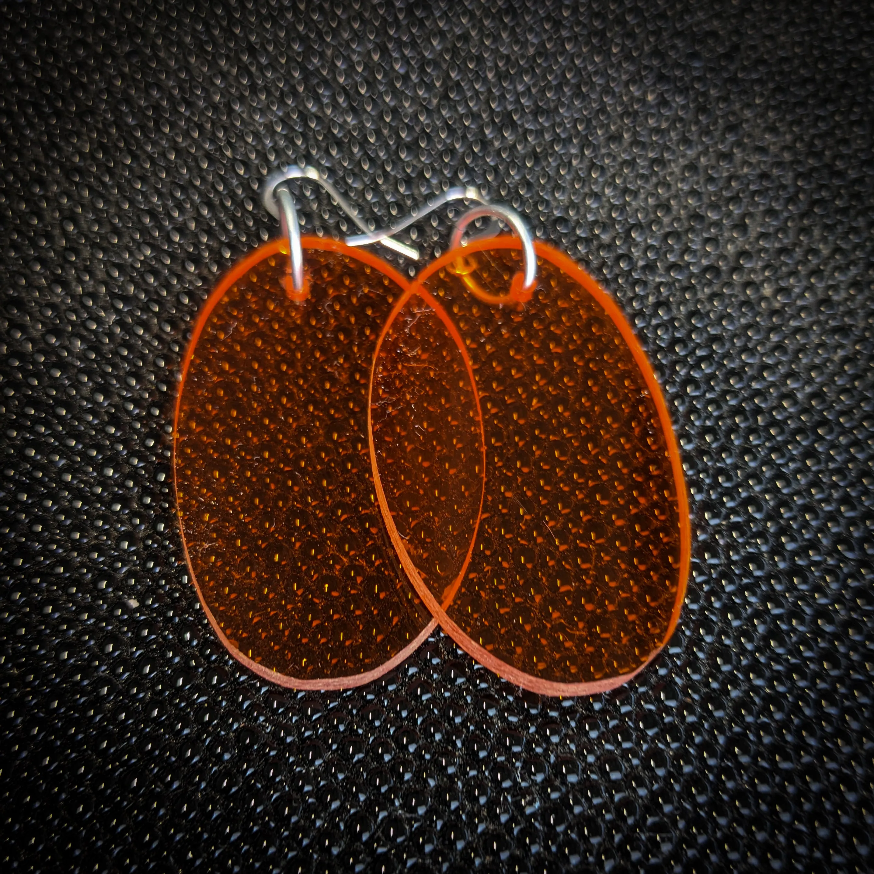 Orange Oval Dangle Earrings