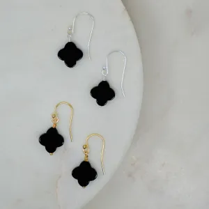 Payton Clover Earrings - Onyx
