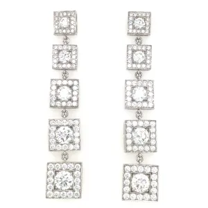Platinum Natural Diamond Hopscotch Earrings